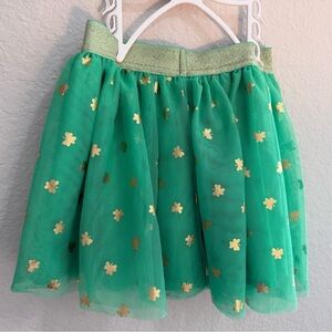 Cat & Jack Green and Gold Mini Skirt St Patrick’s Day Size XS 4-5 Clover